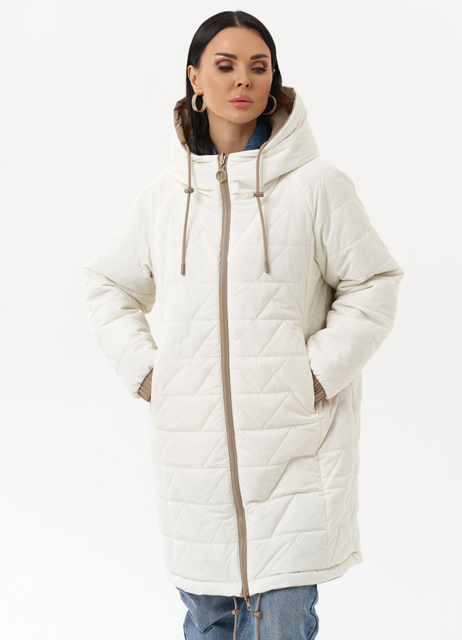 Женская удлиненная куртка с капюшоном модель № 30013 универмаг малина