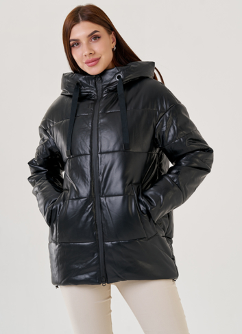 Черный пуховик Malina Siberian из искусственной кожи Черный пуховик Malina Siberian из искусственной кожи