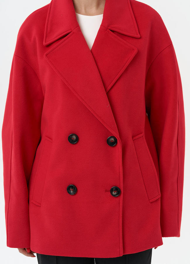 Укороченное двубортное пальто модель № 30087 универмаг малина