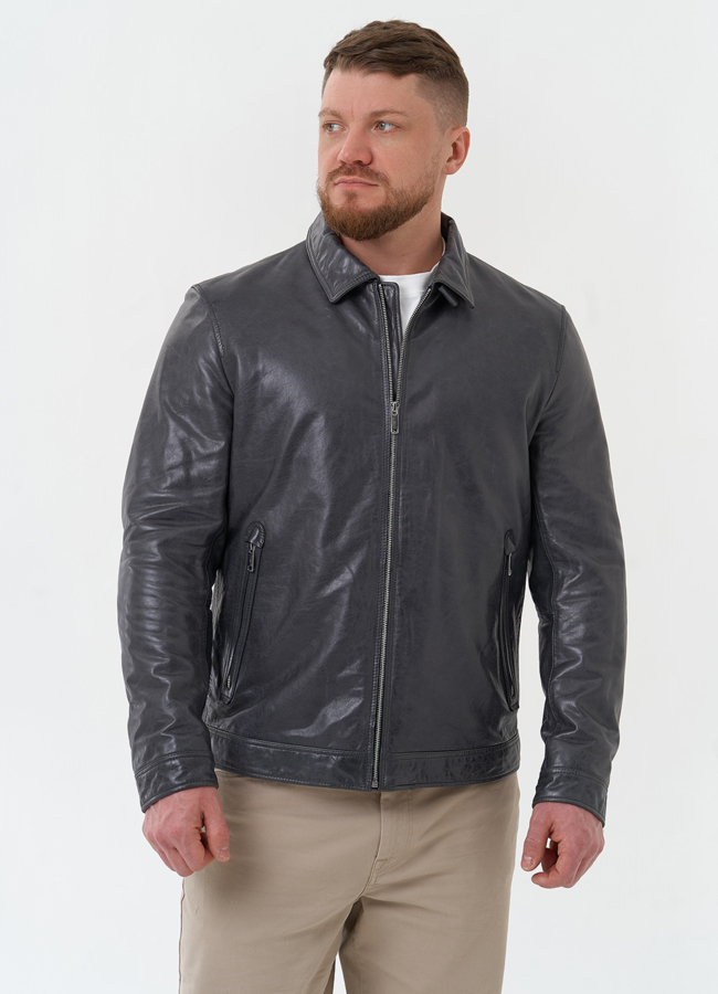 Мужская куртка из натуральной кожи  модель № 30070 универмаг малина