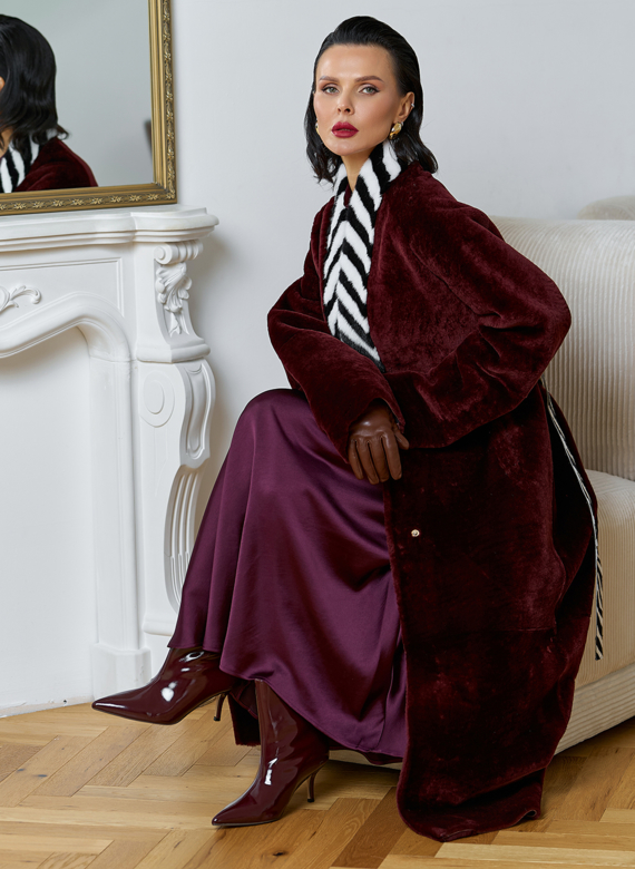 Двусторонняя женская дубленка из овчины SATINO