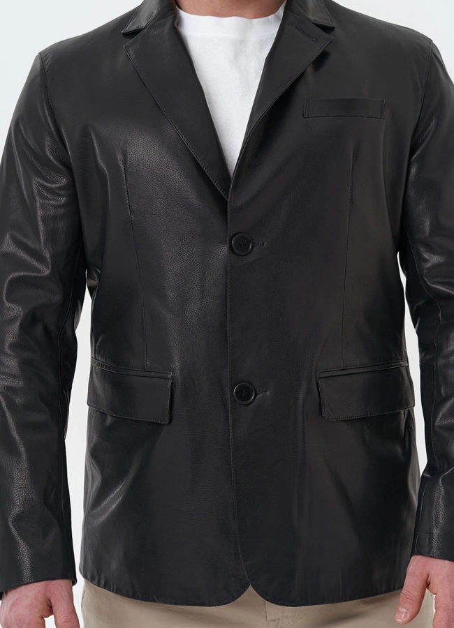 Мужской пиджак из натуральной кожи модель № 30072 универмаг малина