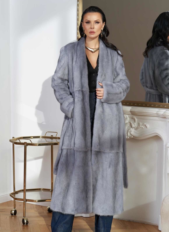 Длинная шуба из меха норки