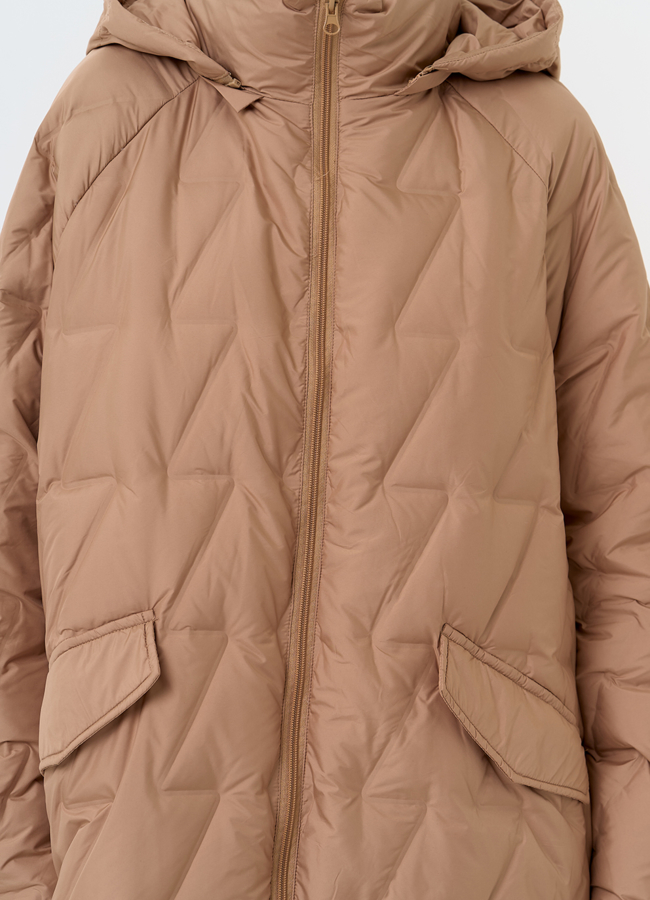 Женское свободное пальто с капюшоном модель № 31385 универмаг малина