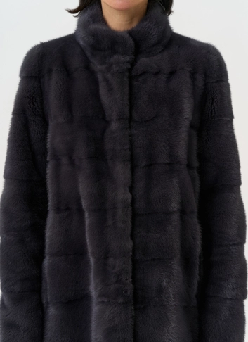 Норковая шуба трансформер, поперечная со стойкой Норковая шуба трансформер, поперечная со стойкой