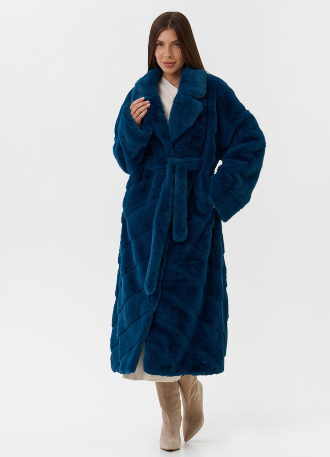 Длинная шуба из эко меха модель № 27718 в кредит