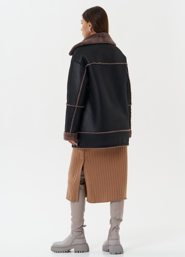 Дубленка из эко кожи модель № 27761 универмаг малина