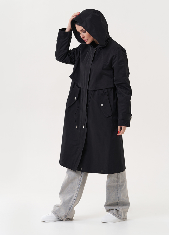 Женский плащ с капюшоном модель № 27209 в кредит