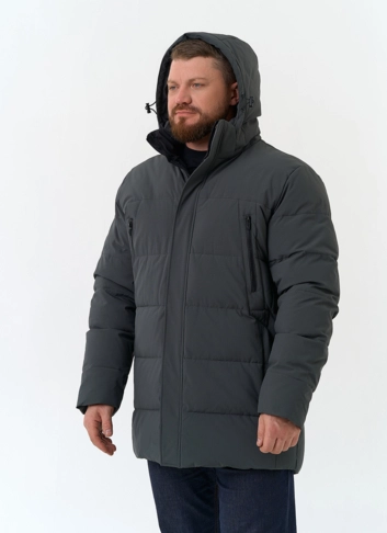 Мужской пуховик с капюшоном  фото