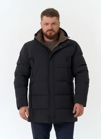 Мужской пуховик с капюшоном  фото