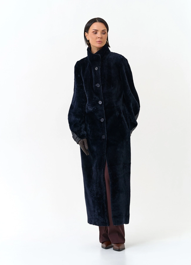 Женская двухсторонняя дубленка с шарфом модель № 34208 универмаг малина фото