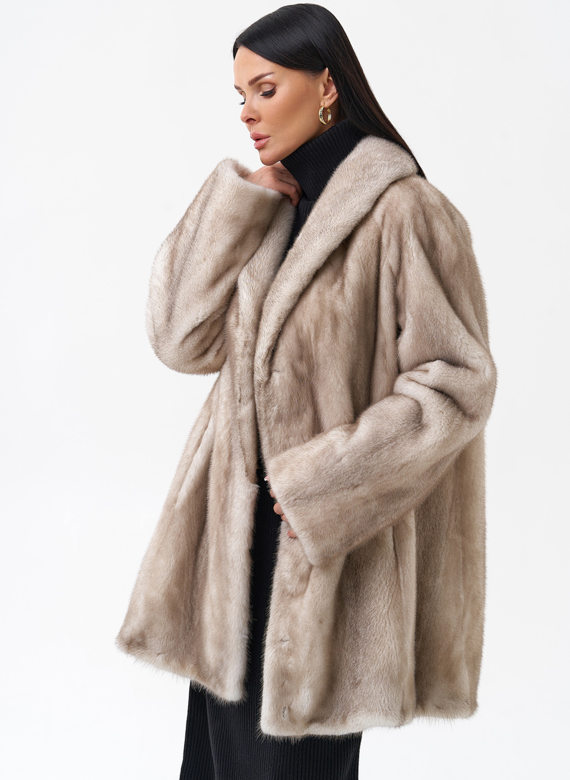 Норковая шуба с воротником