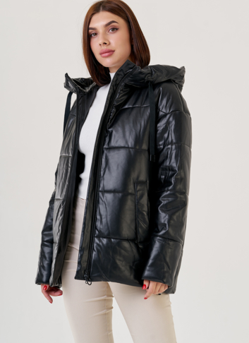 Черный пуховик Malina Siberian из искусственной кожи Черный пуховик Malina Siberian из искусственной кожи