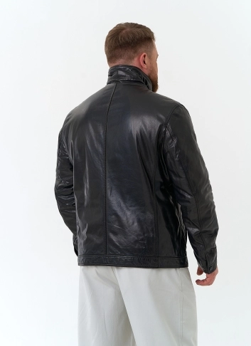 Мужская утепленная куртка из натуральной кожи фото